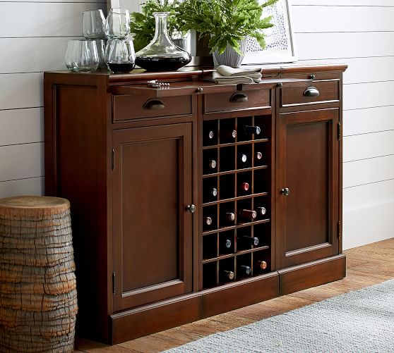 Modular Bar Buffet with 2 Bases & 1 Wine Grid Base Pottery Barn