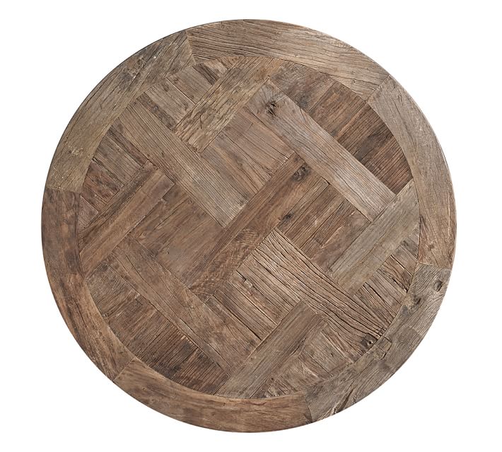 Parquet Reclaimed Wood Round Coffee Table Pottery Barn