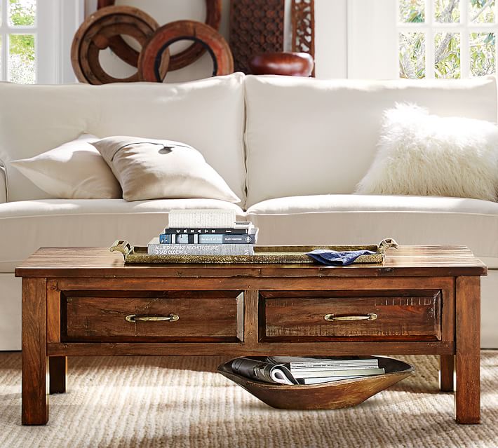 Bowry Reclaimed Wood Coffee Table Pottery Barn