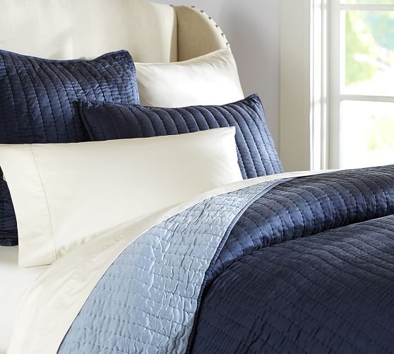 Silk Channel TwoToned Quilt & Sham Pottery Barn