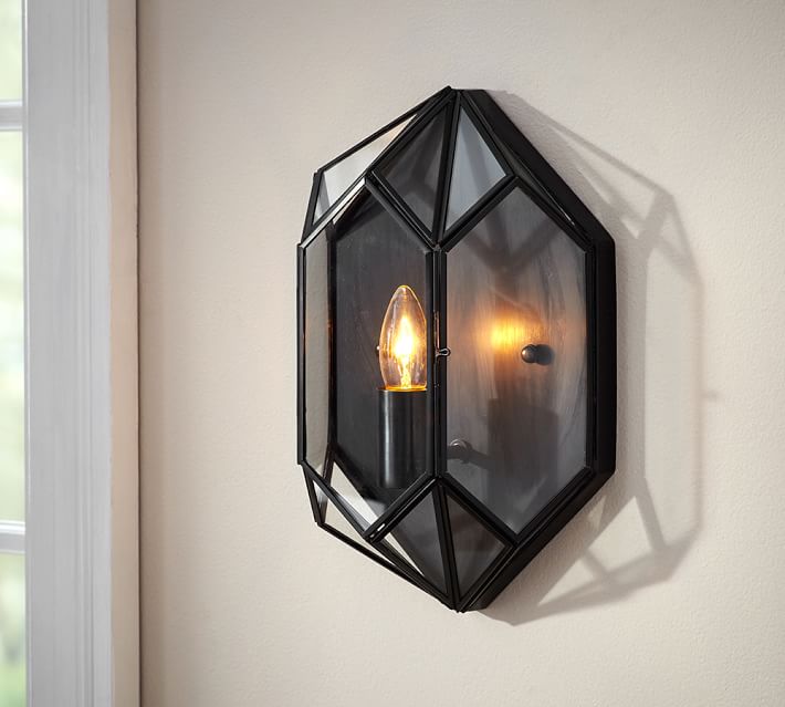 Faceted Indoor Outdoor Sconce Pottery Barn