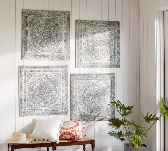 Pressed Tin Tiles Wall Art Pottery Barn Pressed Tin Tiles Wall Art