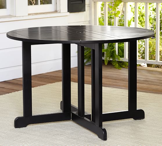 Hampstead Painted Round Drop Leaf Dining Table Black Pottery Barn Hampstead Painted Round Drop Leaf Dining Table Black