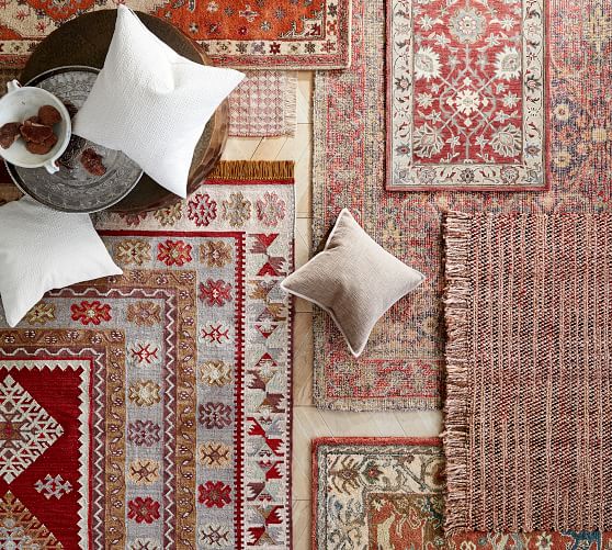 Lucas Natural Fiber Rug Red Pottery Barn