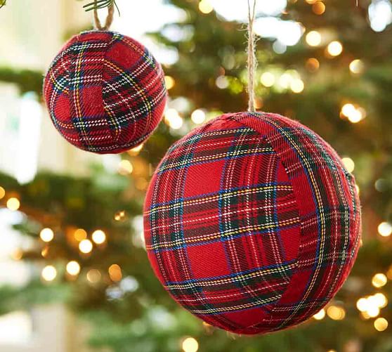 Red Plaid Ball Ornaments Pottery Barn Red Plaid Ball Ornaments - Red Plaid Ball Ornaments Pottery Barn