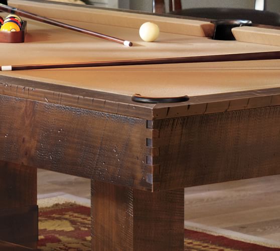 Pottery Barn Pool Table Rustic Mahogany Detailed View Alternate