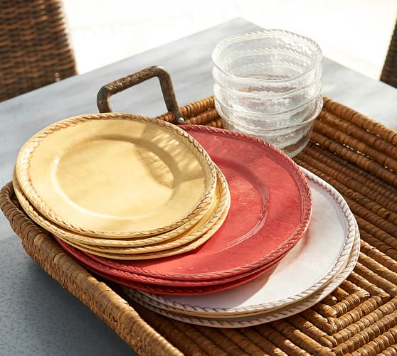 Rope Outdoor Dinnerware, Yellow Pottery Barn