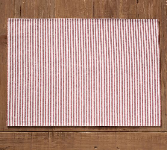 Wheaton Stripe Placemat Red Pottery Barn