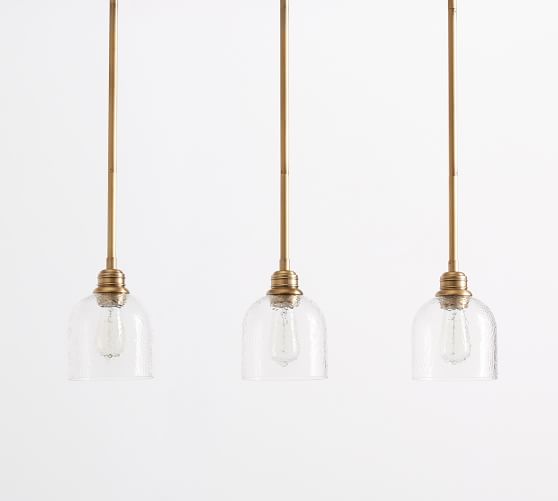 PB Classic 3Light Pendant with Textured Glass Shade Pottery Barn