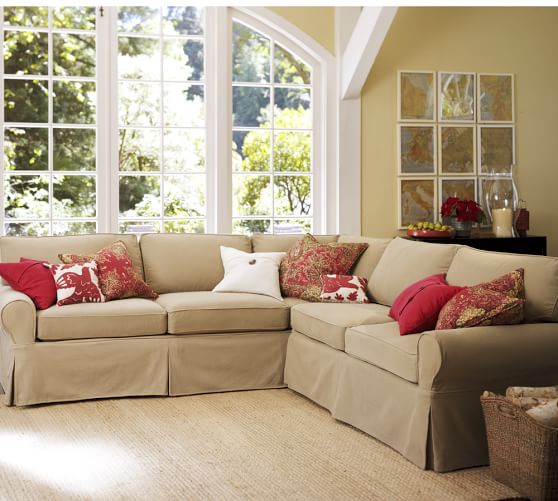 Pb Basic Slipcovered 2 Piece L Shaped Sectional Pottery Barn