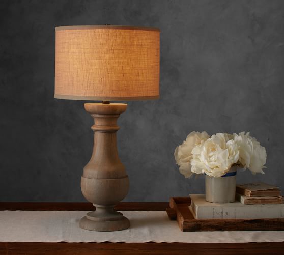Finn Turned Wood Table Lamp Base Pottery Barn
