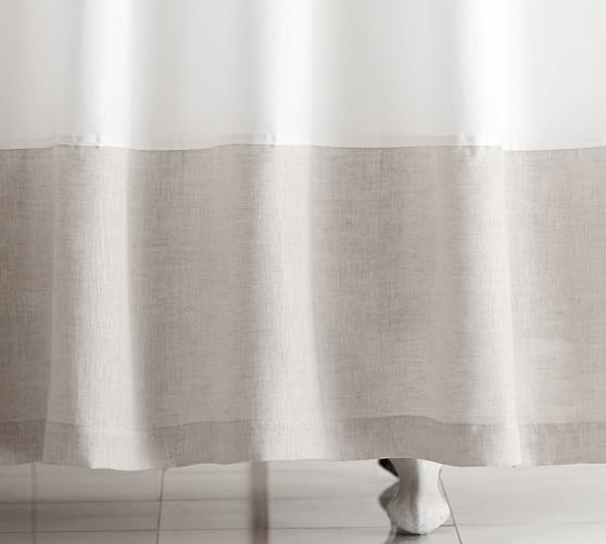 Linen Banded Shower Curtain Pottery Barn Linen Banded Shower Curtain