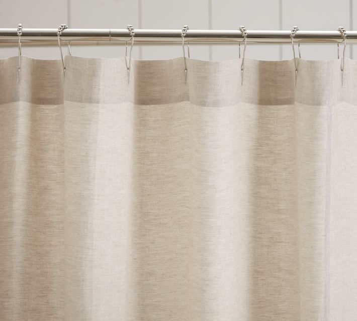 Linen Ruffle Shower Curtain Pottery Barn