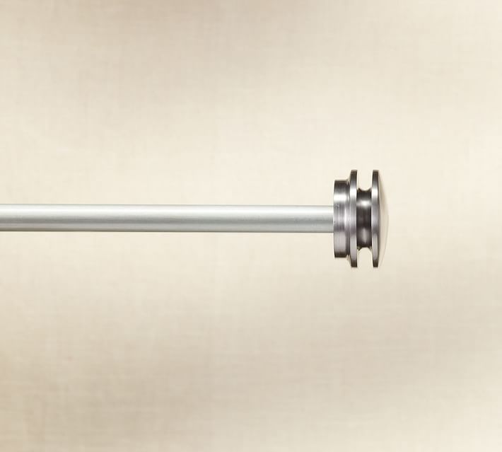 Outdoor Curtain Rod Round Finial Pewter Finish Pottery Barn