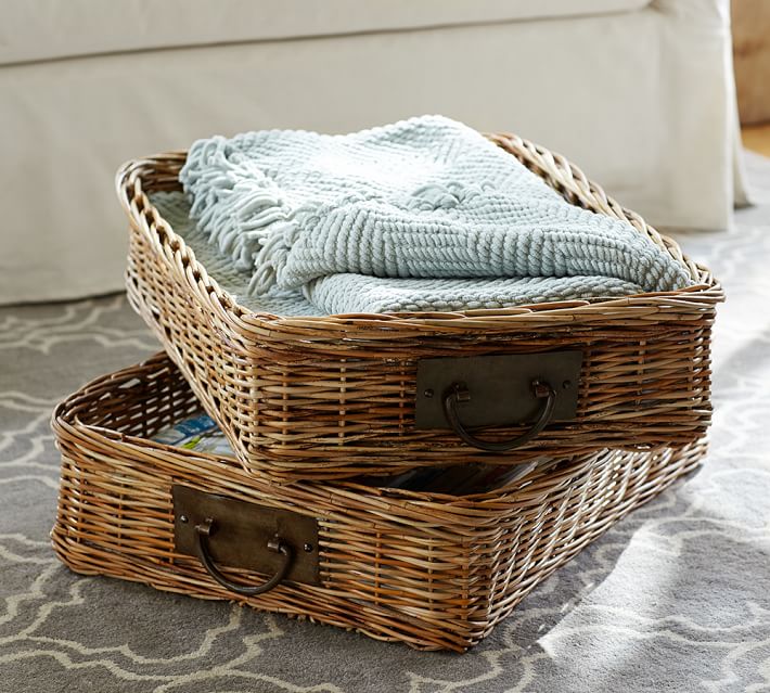 Caden Rectangular Ottoman Basket Pottery Barn