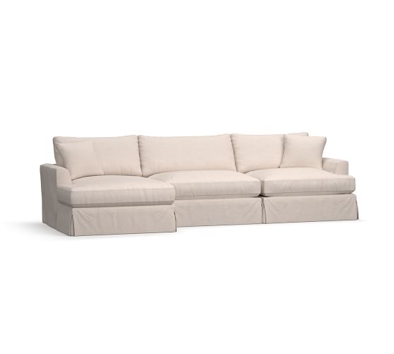Sullivan Deep Seat Slipcovered Sofa With Chaise Sectional Pottery Barn Start 360 Product Viewer