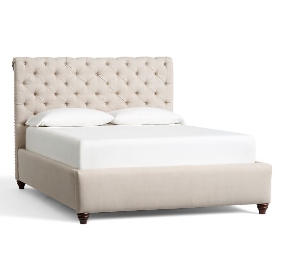 Upholstered Beds Bed Frames Fabric Pottery Barn Chesterfield Upholstered Bed