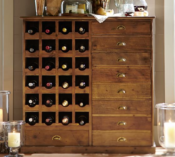 Everett Reclaimed Wood Wine Cabinet Pottery Barn Everett Reclaimed Wood Wine Cabinet