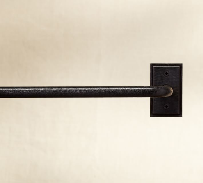 Pb Essential Room Darkening Curtain Rod Wall Bracket Cast Iron Pb Essential Room Darkening Curtain Rod Wall Bracket Cast Iron Pottery Barn