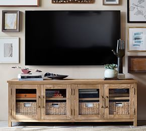 console parker pottery barn wood reclaimed potterybarn system modular bar tv furniture decor table consoles