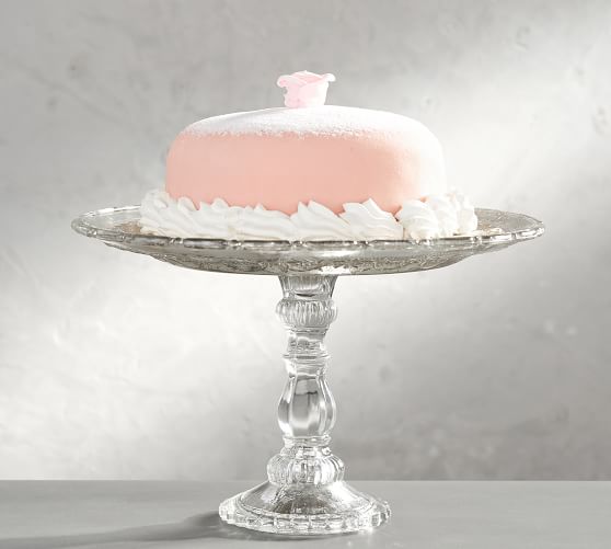 pressed glass cake stand