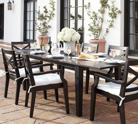 Hampstead Painted Extending Table Chair Dining Set Black Hampstead Painted Extending Table Chair Dining Set Black Pottery Barn