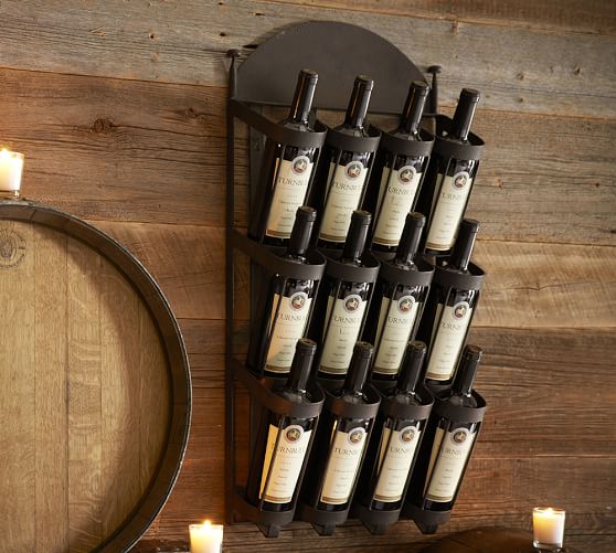 Vintners Wall Mount Wine Rack Pottery Barn Roll Over Image To Zoom