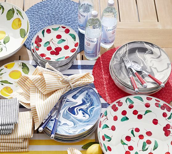 Cherry Enamel Salad Plate, Set of 4 Pottery Barn