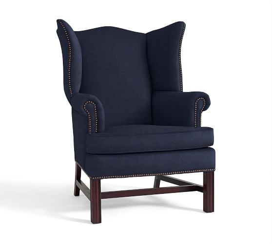 Thatcher Upholstered Wingback Chair Pottery Barn