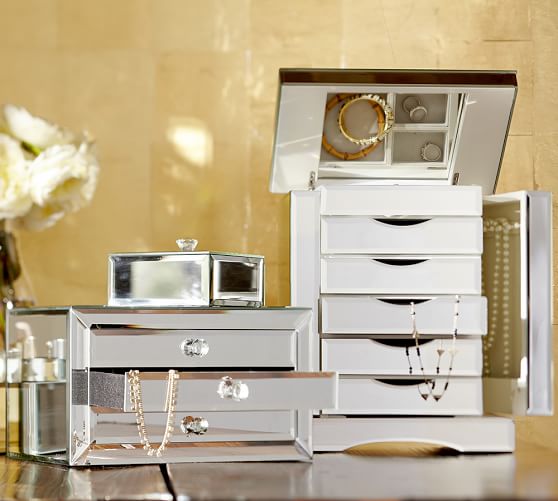 Selina Mirrored Jewelry Box | Pottery Barn
