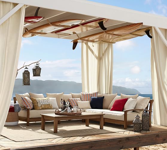 Sunbrella® Newport Stripe Indoor/Outdoor Pillow Pottery Barn