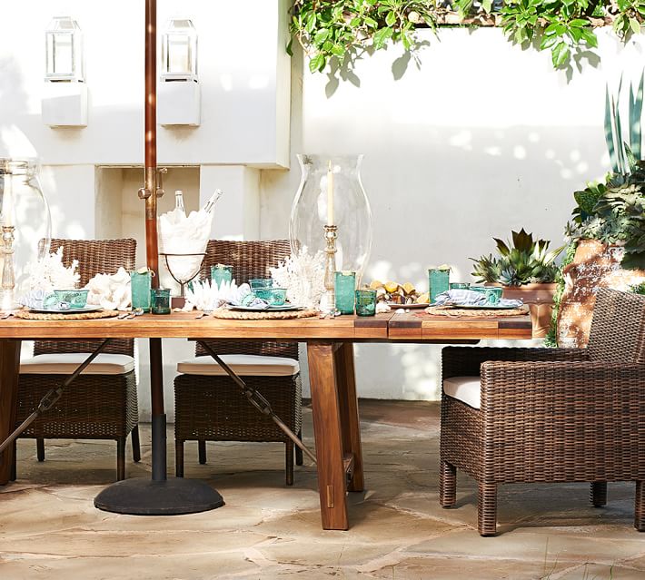 Benchwright Outdoor Rectangular Dining Table Pottery Barn