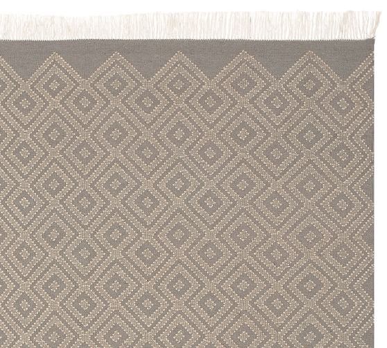 Jensen Diamond Indoor/Outdoor Rug Gray Pottery Barn