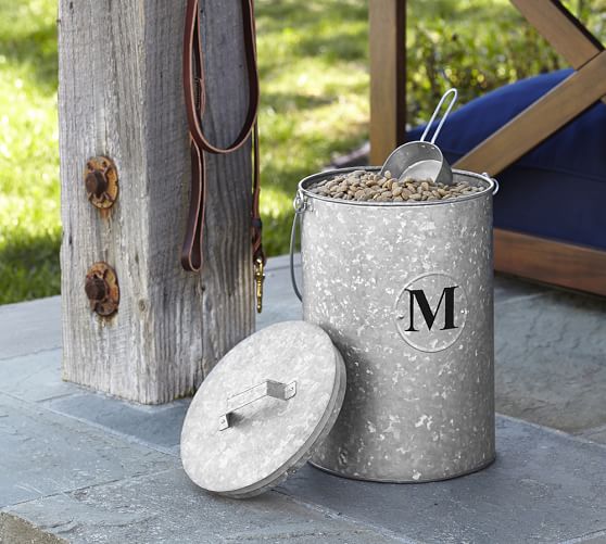 Galvanized Metal Pet Food Canister Pottery Barn