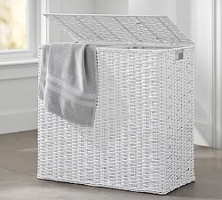 Laundry Baskets Hampers Pottery Barn Perry Divided Hamper Liner White
