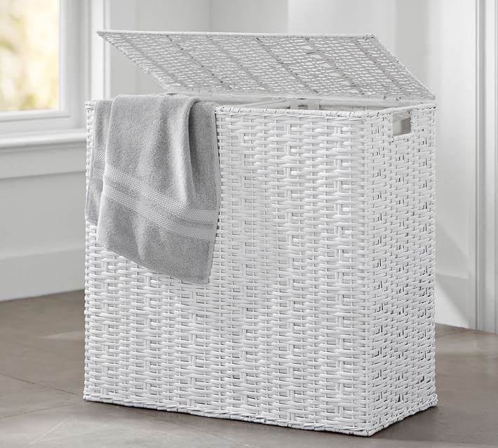Perry Divided Hamper Liner White Pottery Barn