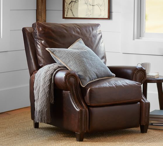 James Leather Recliner Pottery Barn James Leather Recliner