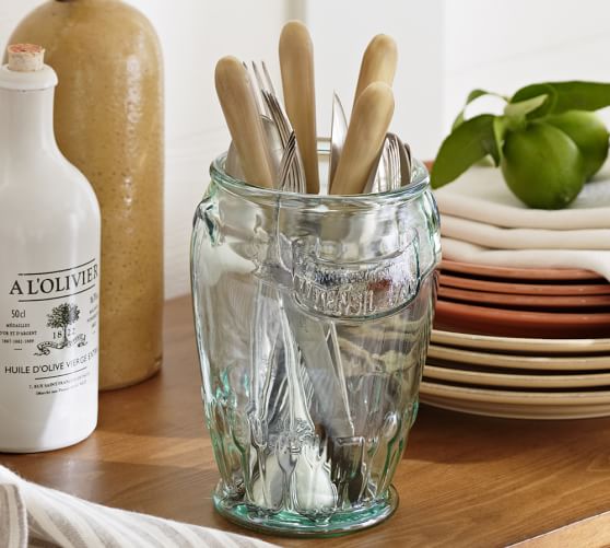 Recycled Glass Utensil Jar Pottery Barn