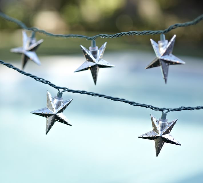 Galvanized Metal Star String Lights Pottery Barn