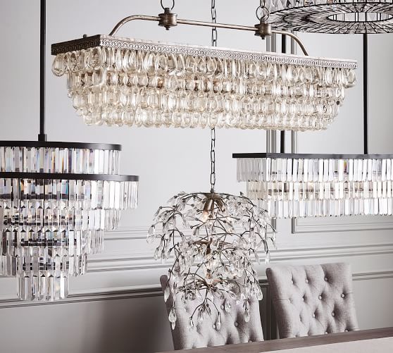 Clarissa Crystal Drop Rectangular Chandelier Pottery Barn Scroll To Previous Item