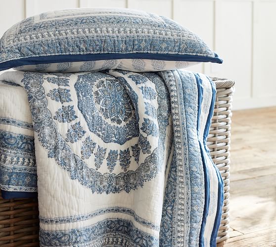 Kayta Block Print Quilt & Sham Pottery Barn