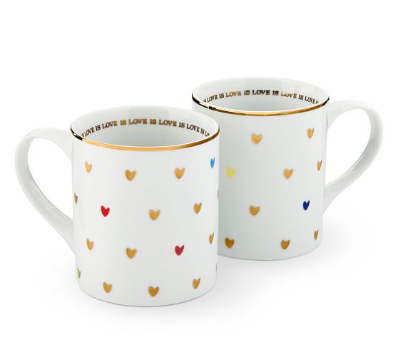 Love Is Ceramic Mug Set Of 2 Pottery Barn Roll Over Image To Zoom