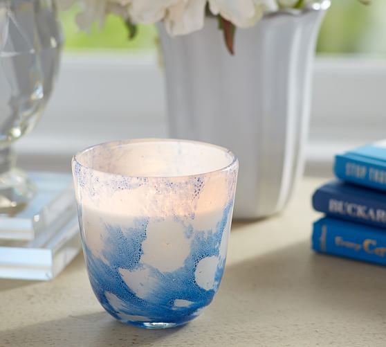 Blue White Swirled Gl Scented Candle Pot Pottery Barn Blue White Swirled Gl Scented Candle Pot
