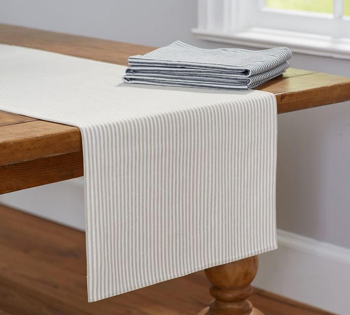 wheaton stripe table runner navy pottery barn