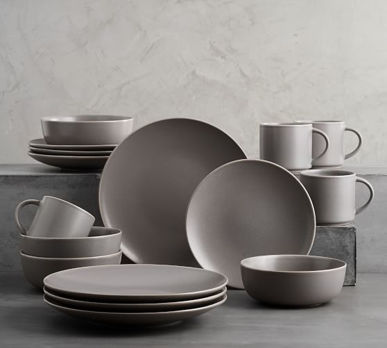 Mason 16 Piece Dinnerware Set - Graphite Gray