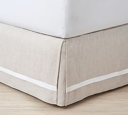 Bed Skirts Dust Ruffles Pottery Barn Belgian Flax Linen Contrast Bed Skirt