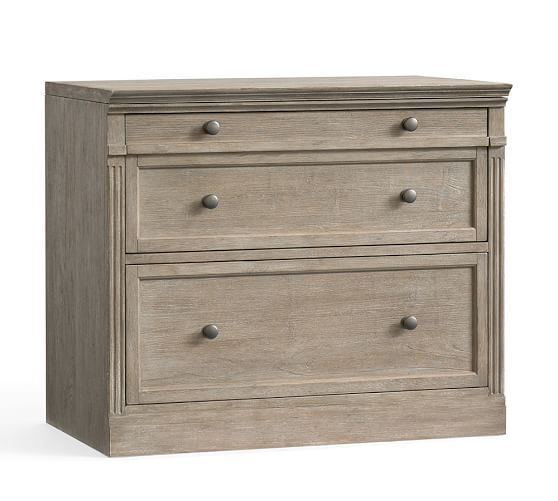 livingston double 2-drawer lateral file cabinet with top | pottery barn