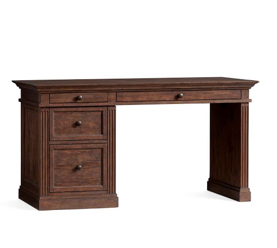 Home Office Desks Computer Writing Pottery Barn Livingston Small Desk Gray Wash Brown