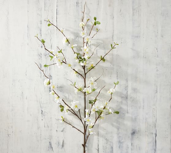 faux dogwood branch pottery