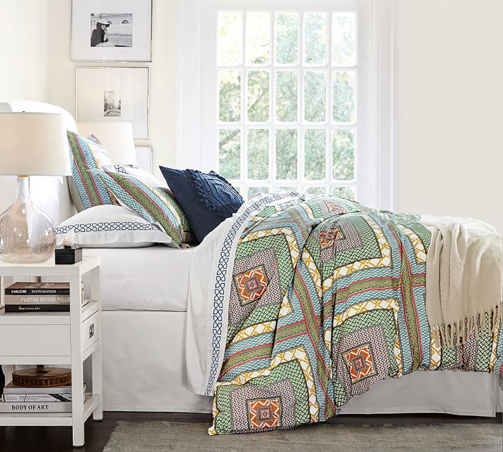 Francesca Organic Patterned Duvet Cover Sham Pottery Barn